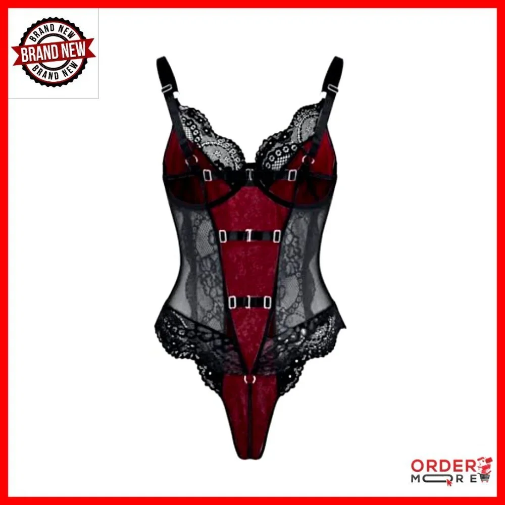 Leather Underwire Push Up Corset Lingerie Teddy Bodysuit Bustier Top